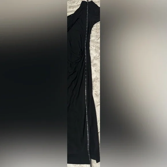 NIC+ZOE Black Long Sleeve Ruched Draped Cowl Neck Dress - Picture 12 of 12